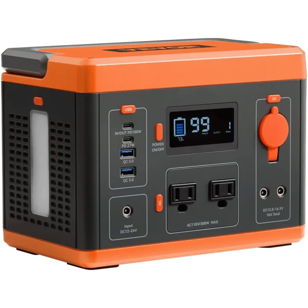 VEVOR Portable Power Station Solar Generator 296Wh 300W Backup Lithium Battery - Image 2