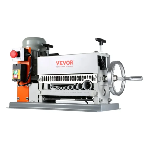 VEVOR Automatic Wire Stripping Machine, 0.06''-1.42'' Electric Motorized Cable Stripper, 370 W, 88 ft/min Wire Peeler with An Extra Manual Crank, 11 Channels for Scrap Copper Recycling - Image 10