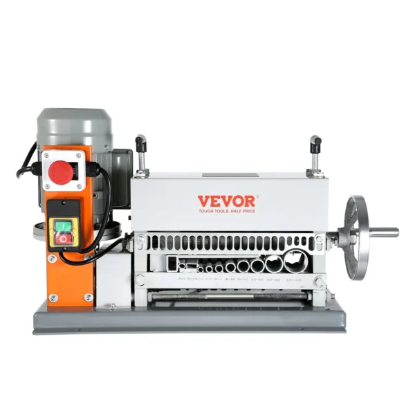 VEVOR Automatic Wire Stripping Machine, 0.06''-1.42'' Electric Motorized Cable Stripper, 370 W, 88 ft/min Wire Peeler with An Extra Manual Crank, 11 Channels for Scrap Copper Recycling - Image 11