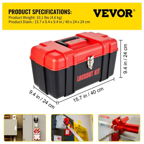 VEVOR 42 PCS Lockout Tagout Kits, Electrical Safety Loto Kit Includes Padlocks, 5 Kinds of Lockouts, Hasps, Tags & Ties, Box, Lockout Safety Tools for Electrical Risk Removal in Industrial, Machinery - Image 6