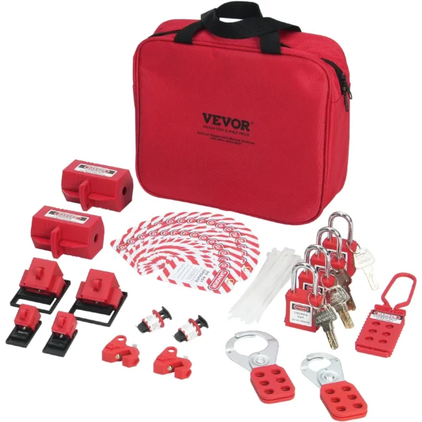 VEVOR Electrical Lockout Tagout Kit, 47 PCS Safety Loto Kit Includes Padlocks, Hasps, Tags, Nylon Ties, Plug Lockouts, Circuit Breaker Lockouts, and Carrying Bag, for Industrial, Electric Power - Image 10