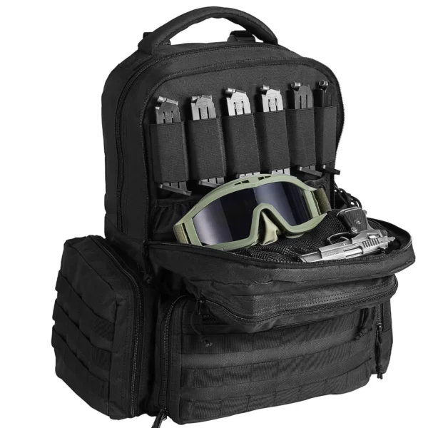 VEVOR Tactical Range Backpack for 6 Pistols Gun Backpack Black - Image 8