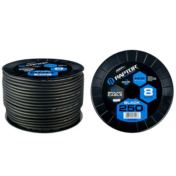 8 AWG 250ft Power Cable Black CCA - Image 2